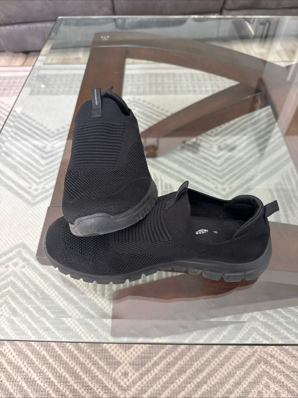 Skechers Shoes Womens Size 10 Black Wide Fit Memory Foam Slip On Sneakers